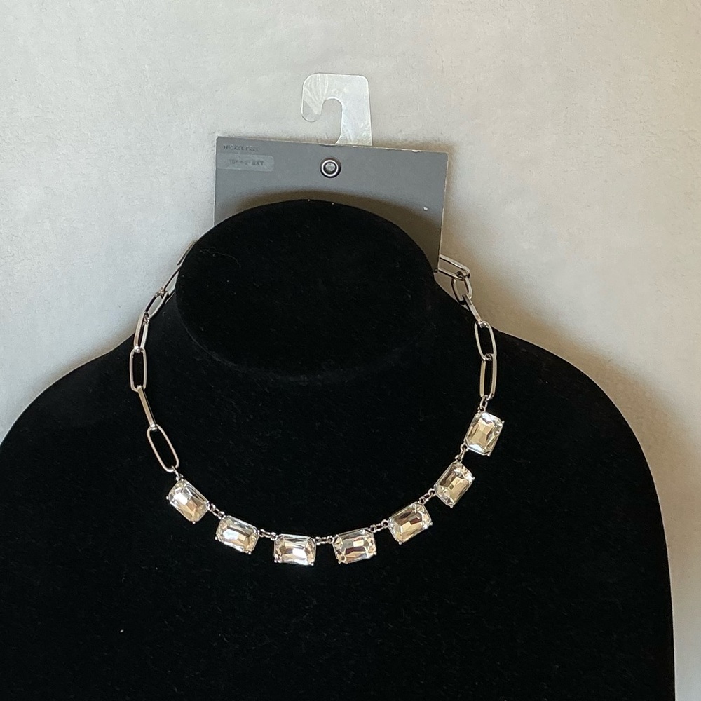 Nordstrom Rack Emerald Cut Crystal Collar Necklace